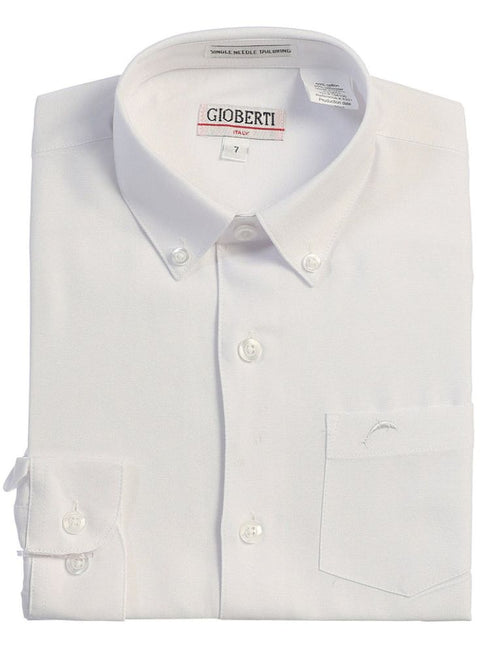 Gioberti Boy's Long Sleeve Oxford Button Down Dress Shirt, Sizes 2T-18 - SophiasStyle.com